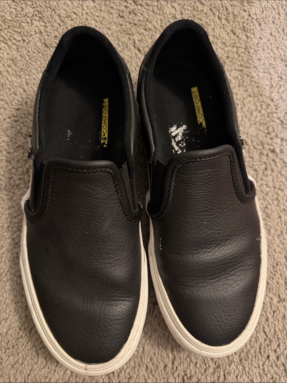 Vans slip on COMFORT shoes size 6 1/2 Black with White bottom - Picture 8 of 8